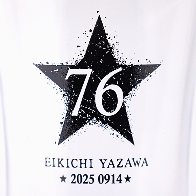 半額 矢沢永吉 シャウト シャウト 送料無料 アルミ額縁入り 76th BIRTHDAY記念グラスと秋商品発売のお知らせ（9/5〜）｜矢沢永吉
